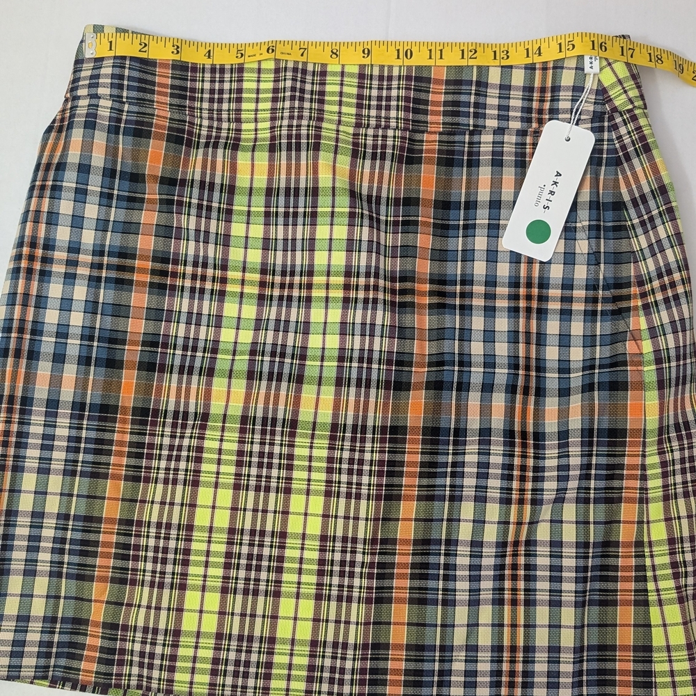Akris punto Madras Check Mini-Skirt Women's Size 12 - Picture 4 of 8